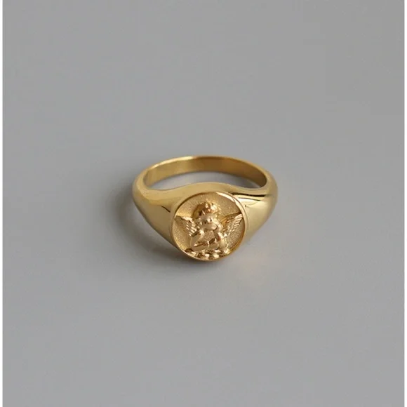 NEW 18K GOLD PLATED ANGEL RING - Picture 5 of 5